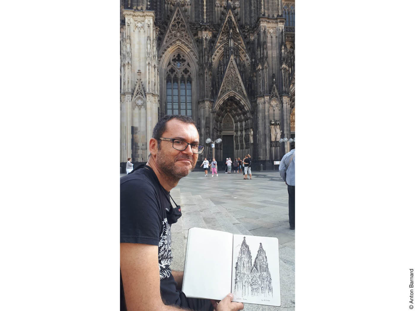 Zeichner vor Kölner Dom