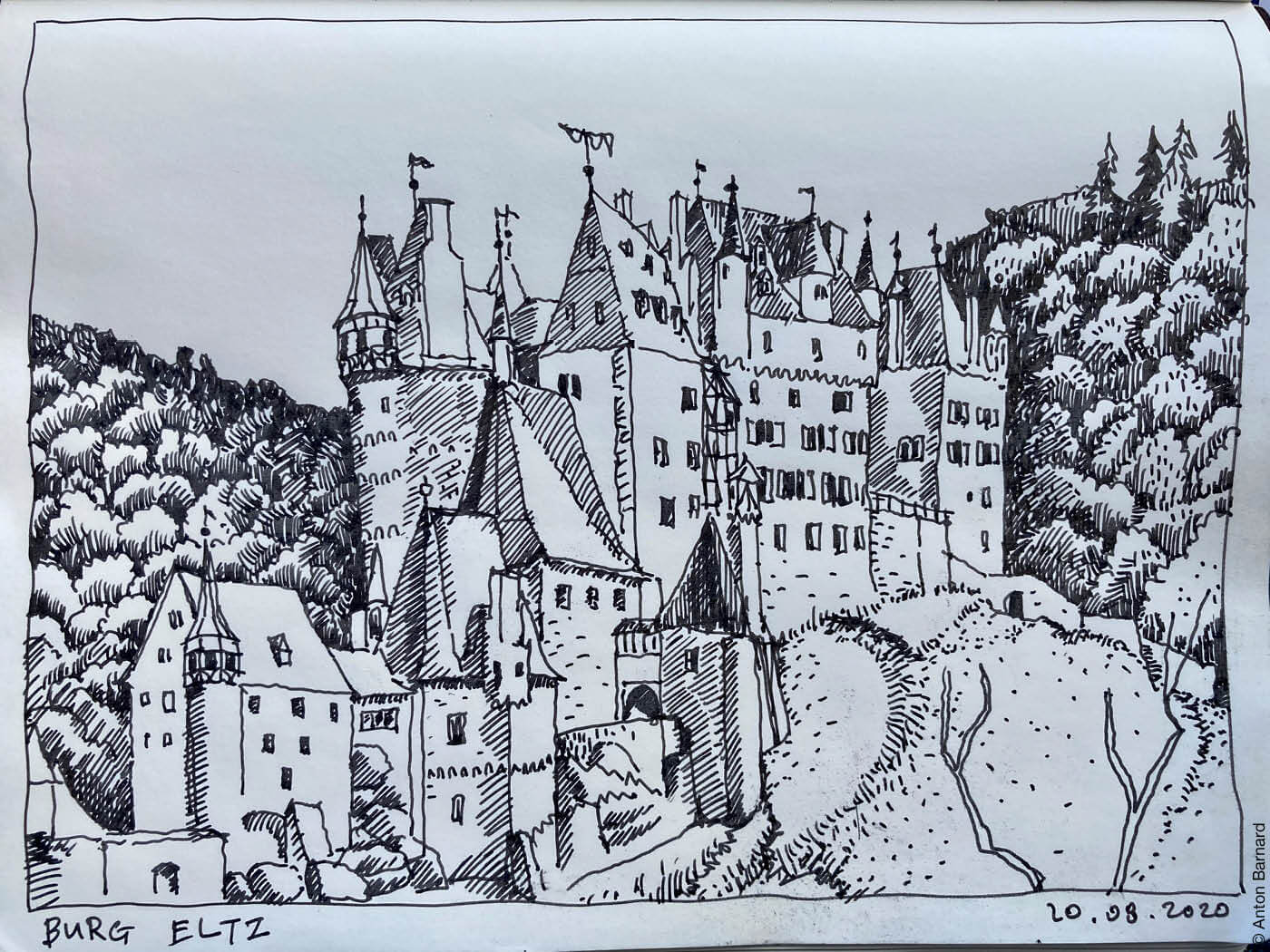 Zeichnung Burg Eltz