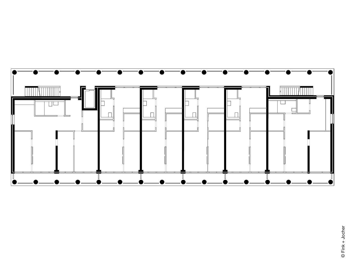 Grundriss Wohnungsbau von Fink+Jo­cher