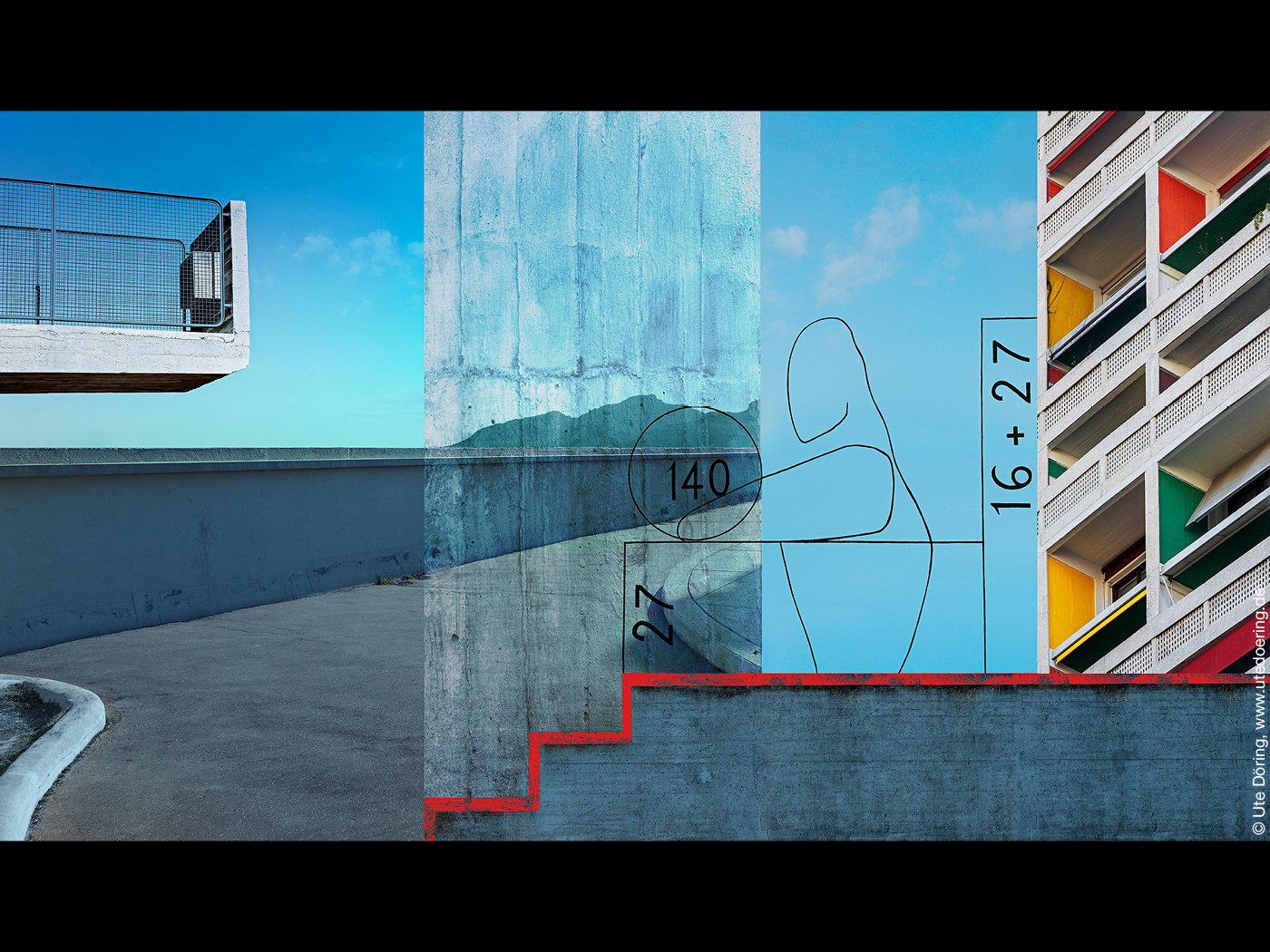 Collage Modulor mit Corbusier-Haus