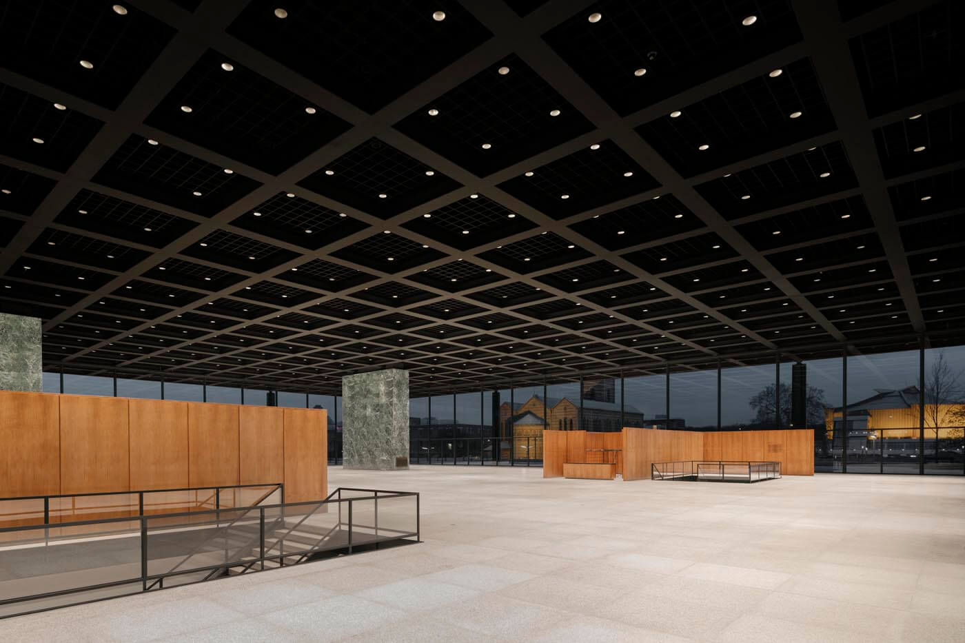 Neue Nationalgalerie Halle bei Nacht