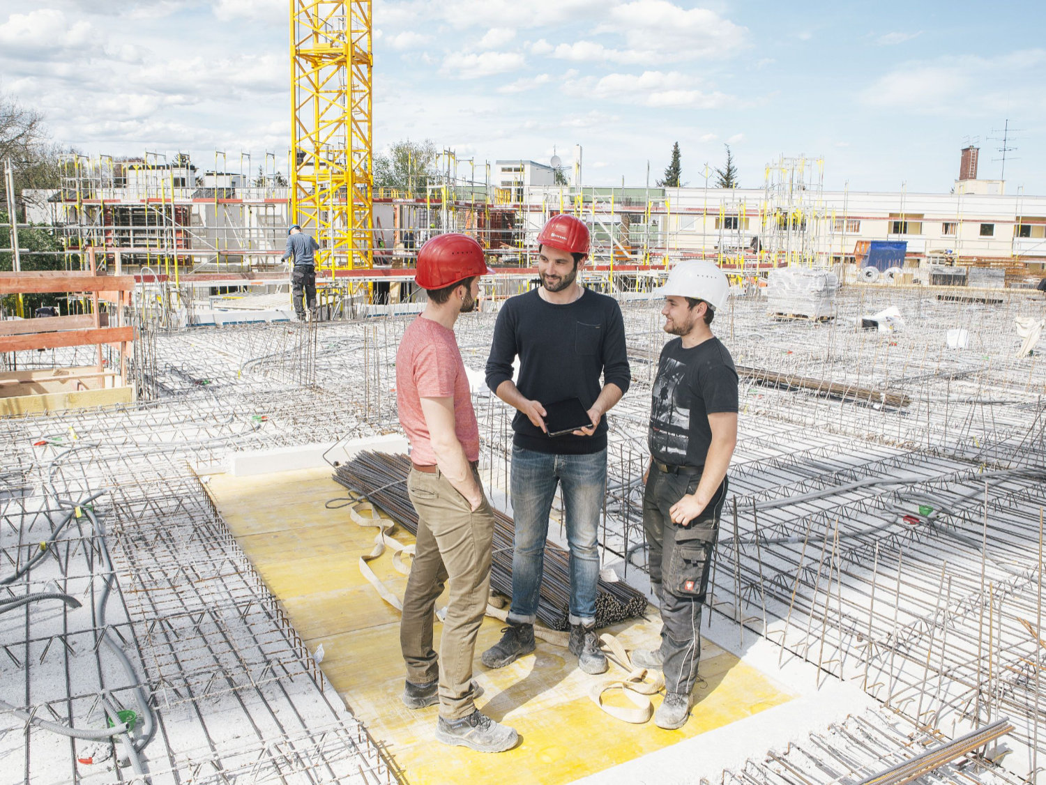 Bauarbeiter auf Baustelle