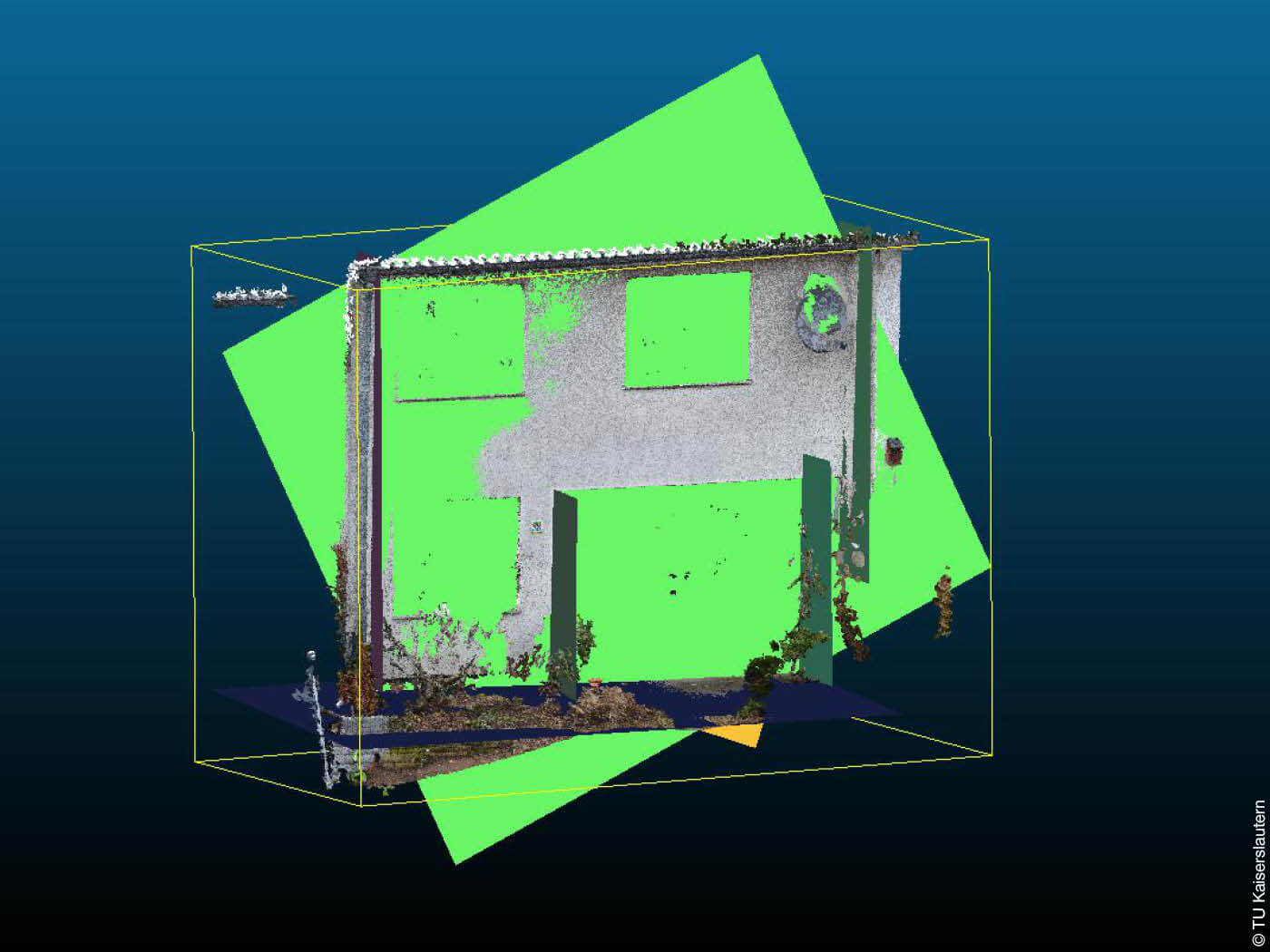 Digitalisierung und Laserscan einer Hauswand