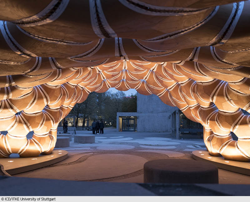 Der Sanddollar, eine Unterart des Seeigels, lieferte die Inspiration für den sehenswerten neuen Forschungspavillon an der Universität Stuttgart. (Foto: ICD/ITKE Universität Stuttgart)