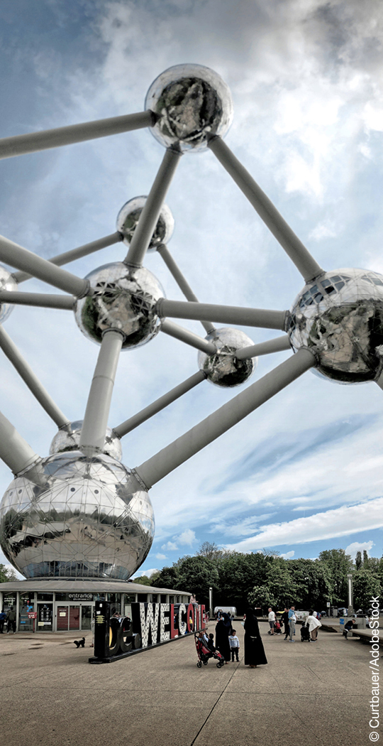 Atomium in Brüssel von unten fotografiert