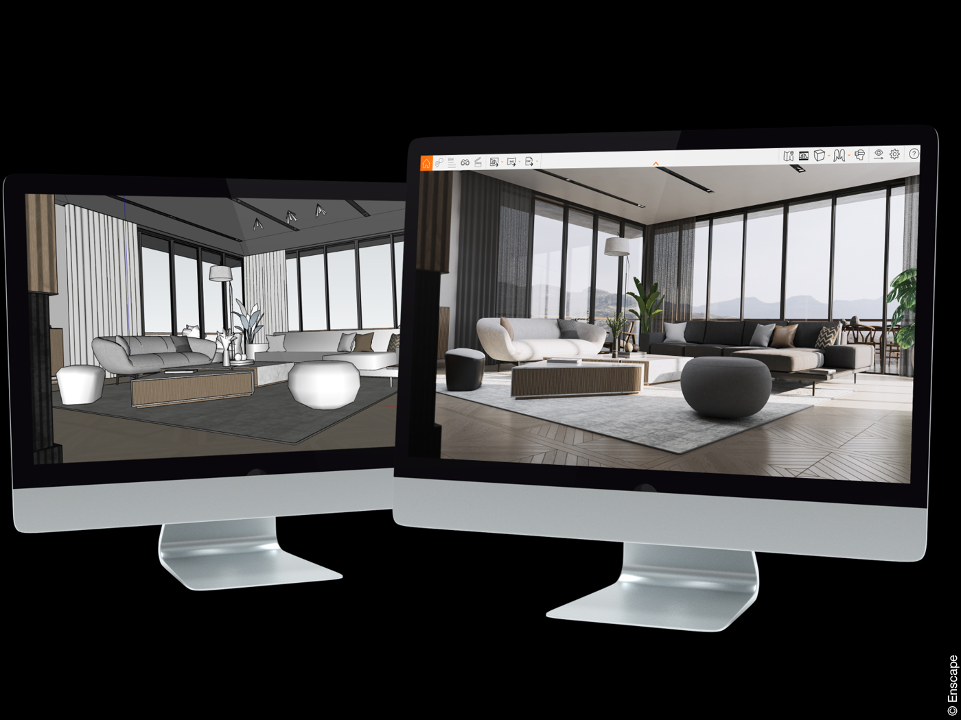 Designprozesse in Enscape mit den fotorealistischen Rendering-Funktionen von V-Ray