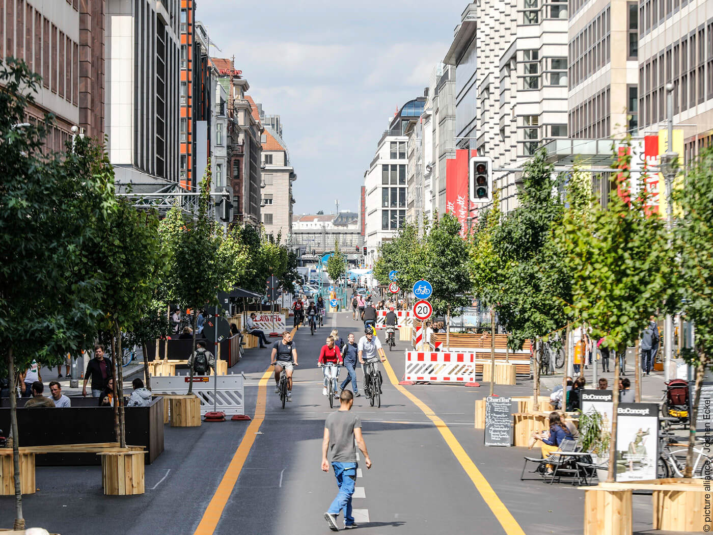 Autofreie Friedrichstraße in Berlin