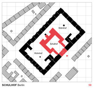 Schwarzplan Schule in Berliner Block