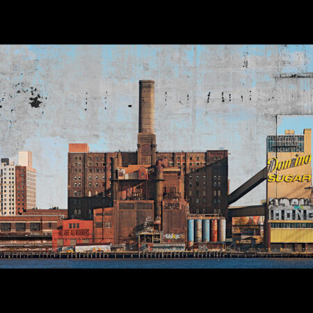 Collage Alte Domino Sugar Fabrik am Fluss