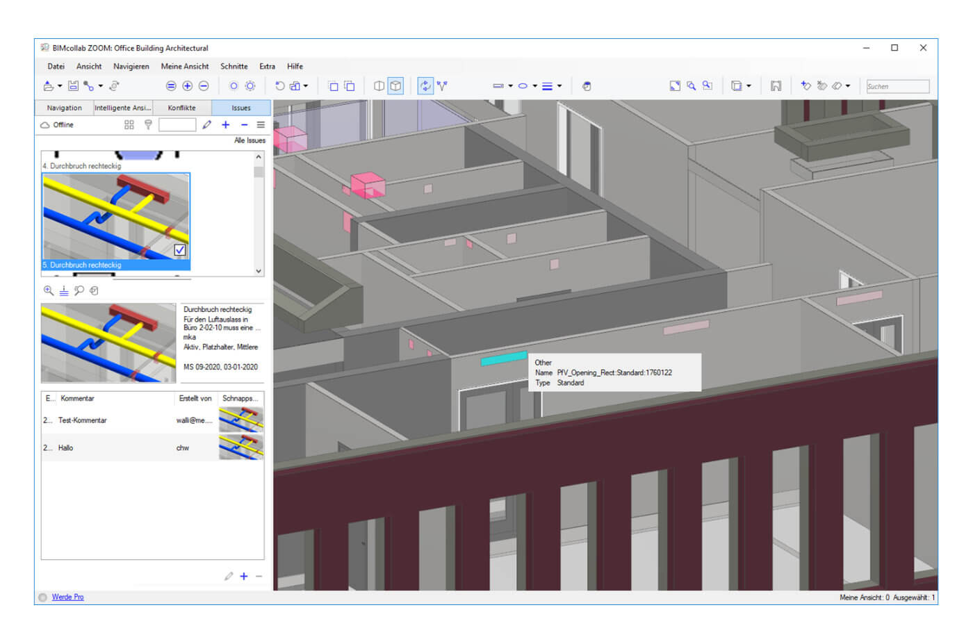 Durchbrüche in BIM Modell