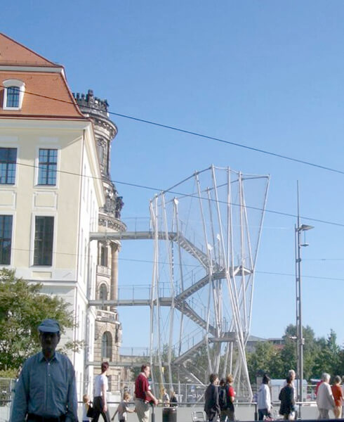 Fluchttreppe aus Stahl am Altbau