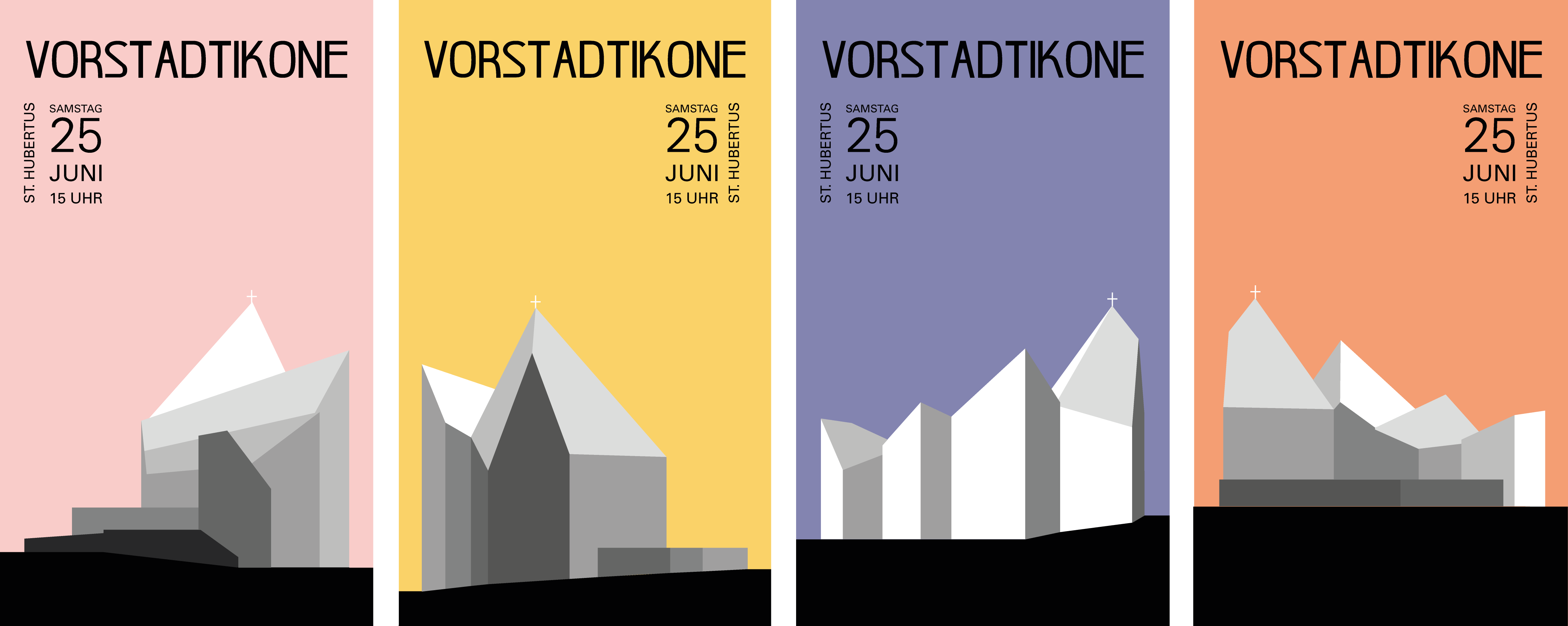 Grafiken mit brutalistischer Kirche