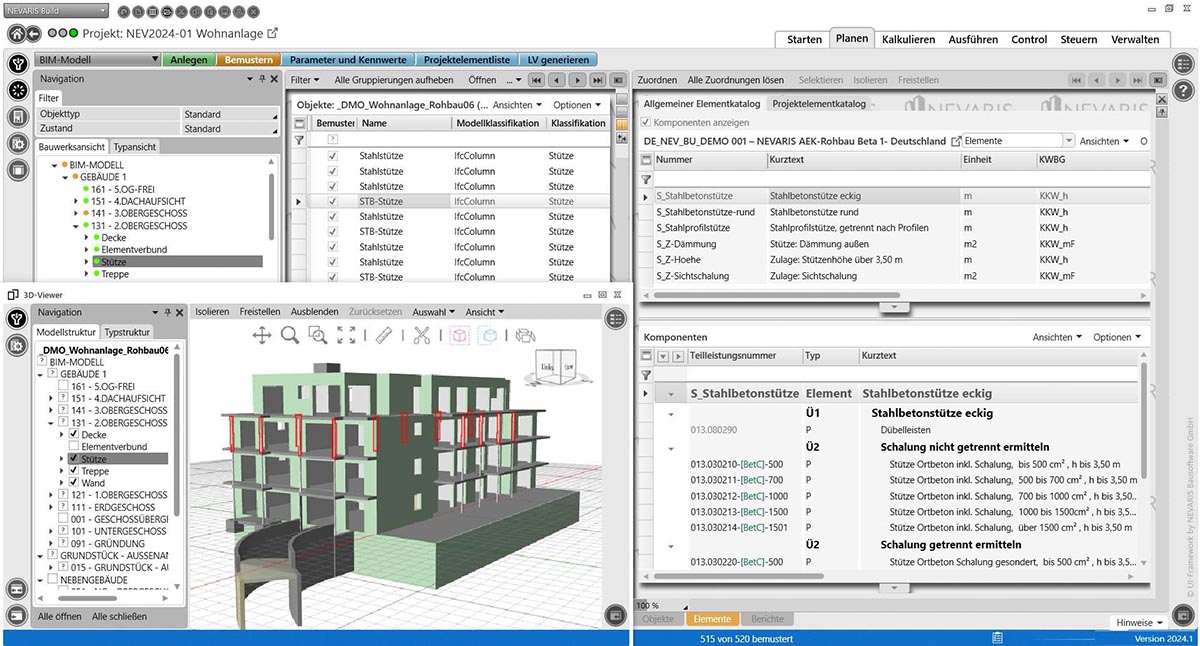 Neues BIM-Modul von NevarisBuild 2024.1