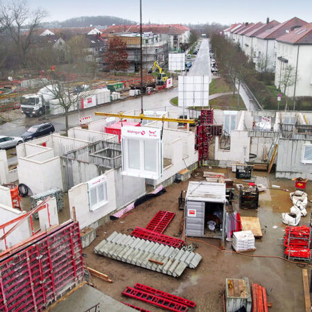 Baustelle für das Wohnquartier in Potsdam