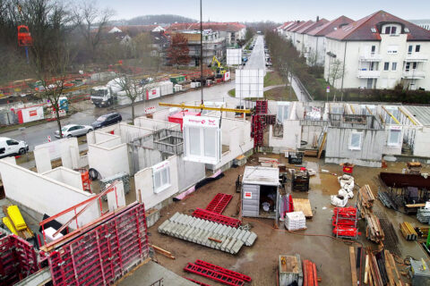 Baustelle für das Wohnquartier in Potsdam