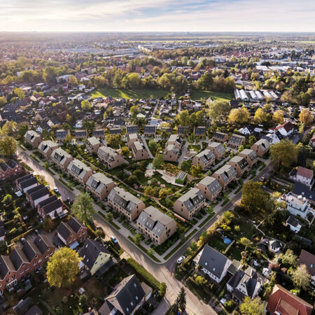 Stadtquartier Kokoni in Berlin aus der Vogelperspektive