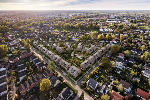 Stadtquartier Kokoni in Berlin aus der Vogelperspektive