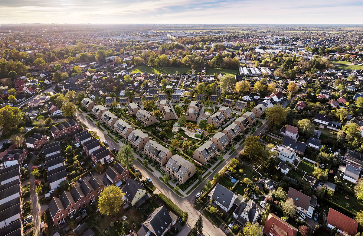 Stadtquartier Kokoni in Berlin aus der Vogelperspektive