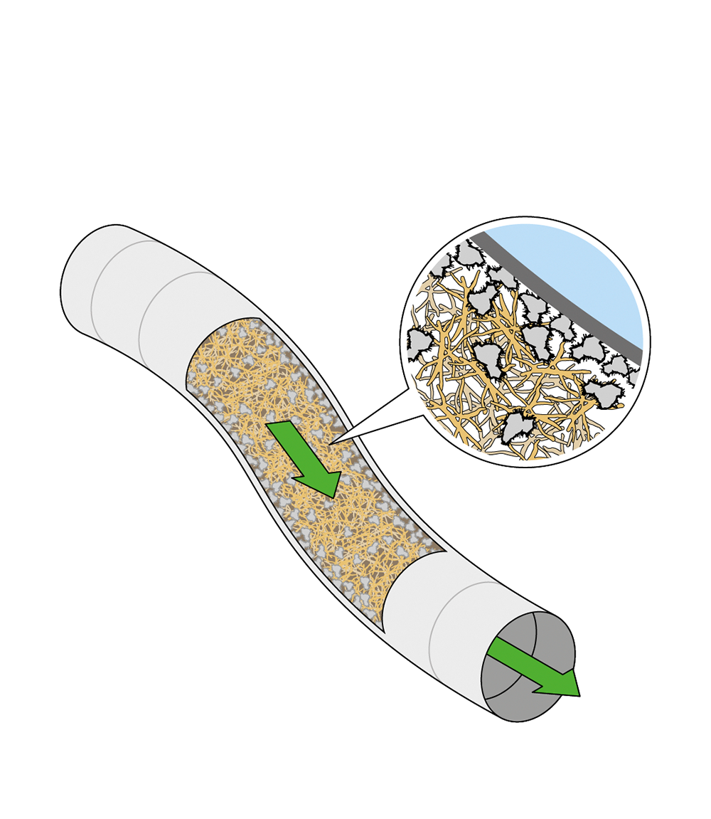 Illustration von einem Rohr zur Einblasdämmung