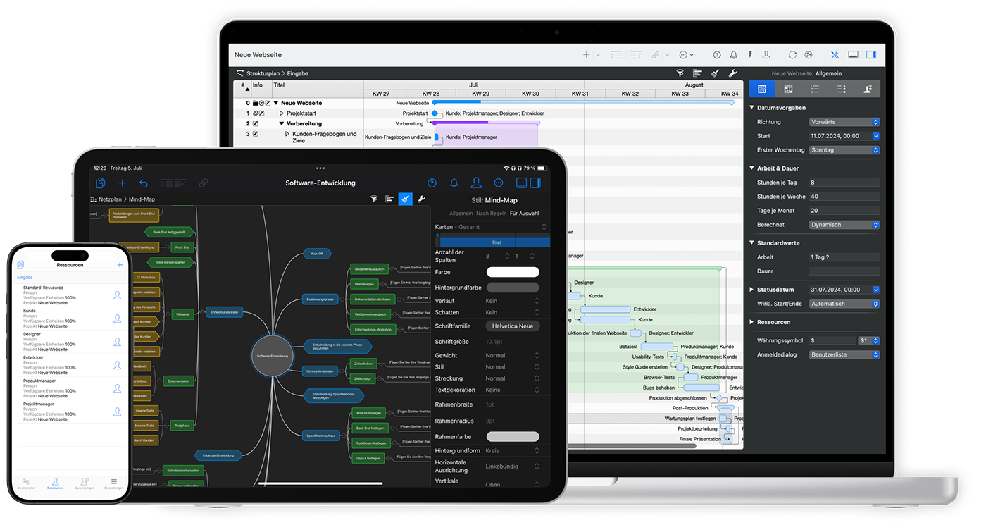 Projektmanagement mit Merlin Project auf Ipad und Iphone