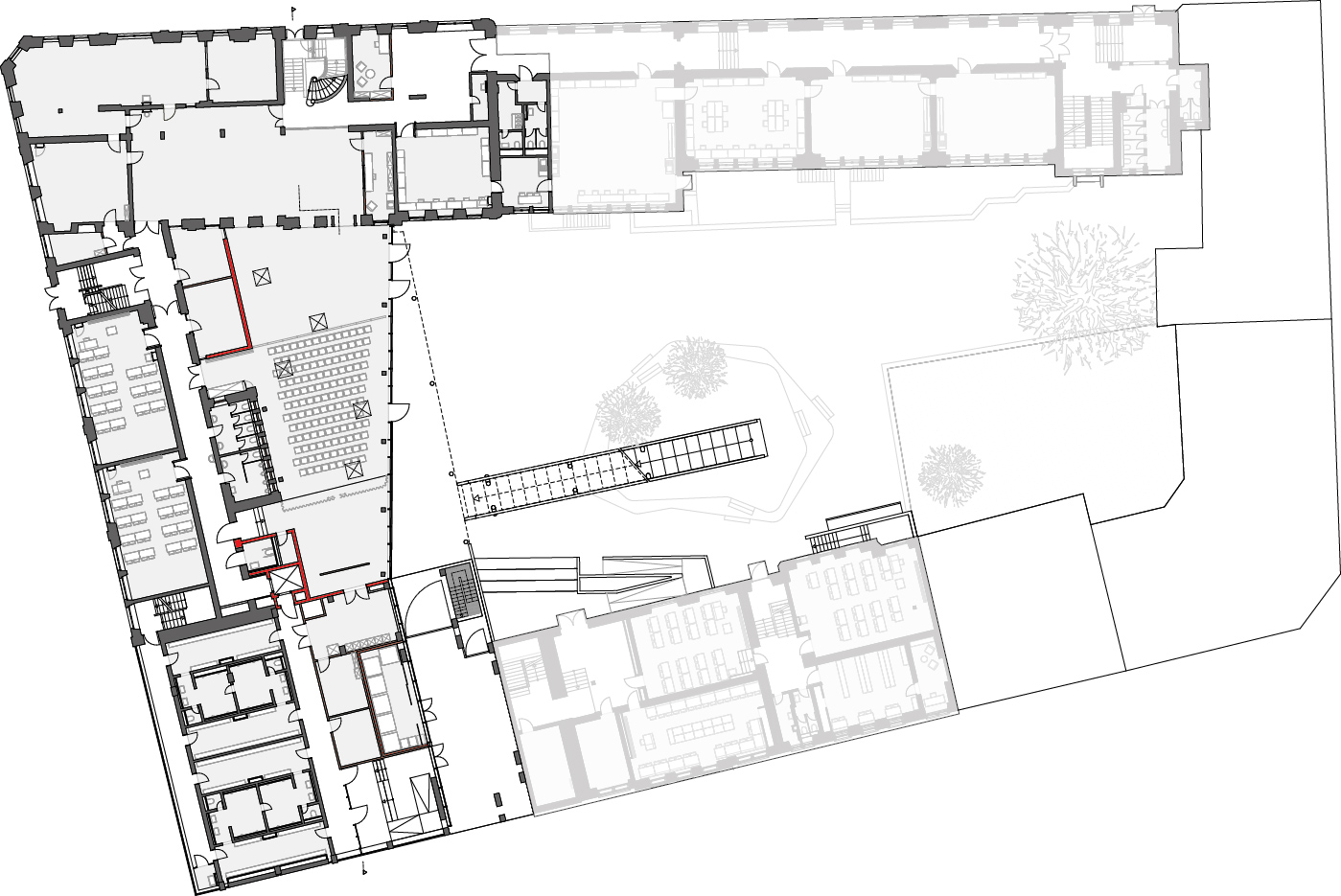 Grundriss Erdgeschoss Hölderlin Gymnasium Heidelberg