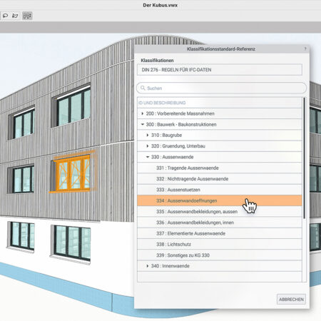 Screenshot des neuen BIM-Klassifikationssystems von Vectorworks 2025